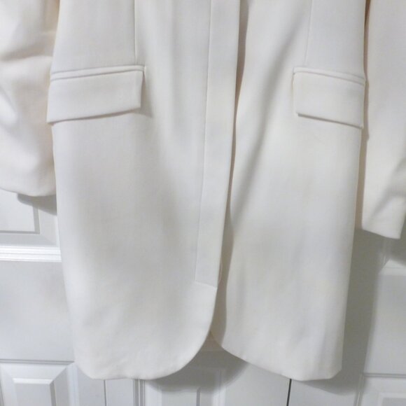 GUESS off white cream blazer overcoat with padded puffy shoulders - Picture 15 of 16